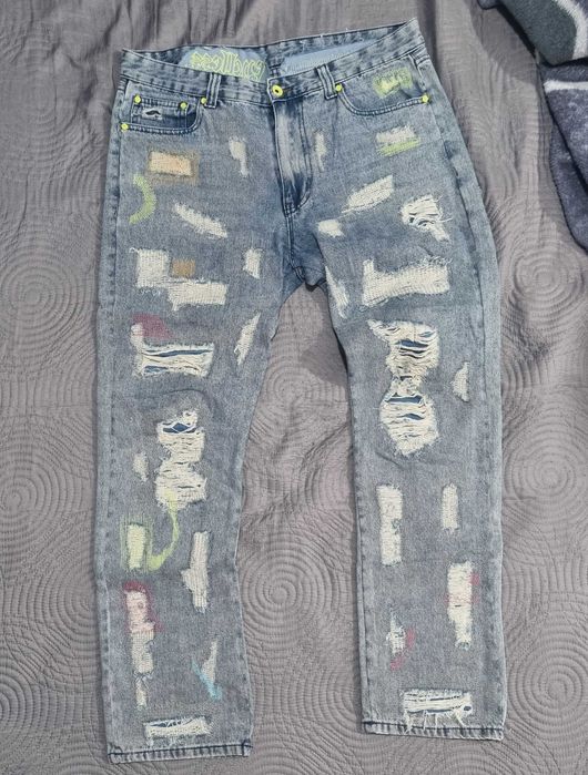 Blugi Endless Vlone Embroidered Green 42CM Waist/talie
