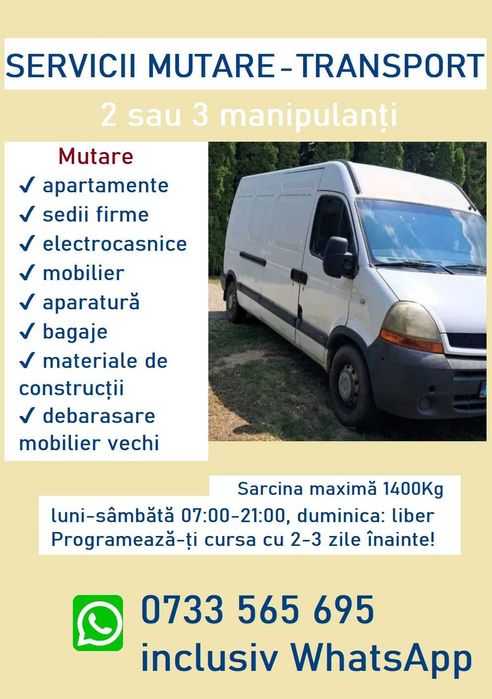 Transport marfa mobila bagaje, Bucuresti si in toata tara, manipulare
