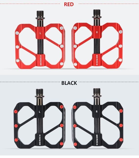 Pedale late ultrausoare meroca aliaj aluminiu  su  carbon Meroca antiderapante flat mtb cursiera bicicleta ciclism 3 rulmenti