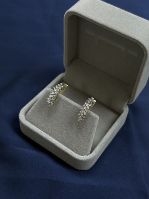 Золотые серьги с фианитами