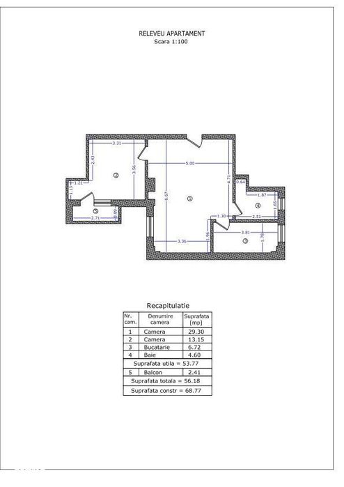 Vanzare 2 camere complet mobilat si utilat-Bucurestii Noi metrou