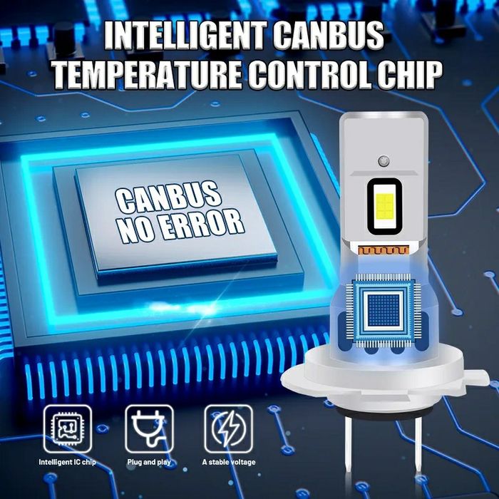 Set Două Becuri H7 Cu Led Cree 100W/10000Lumeni/Can-bus