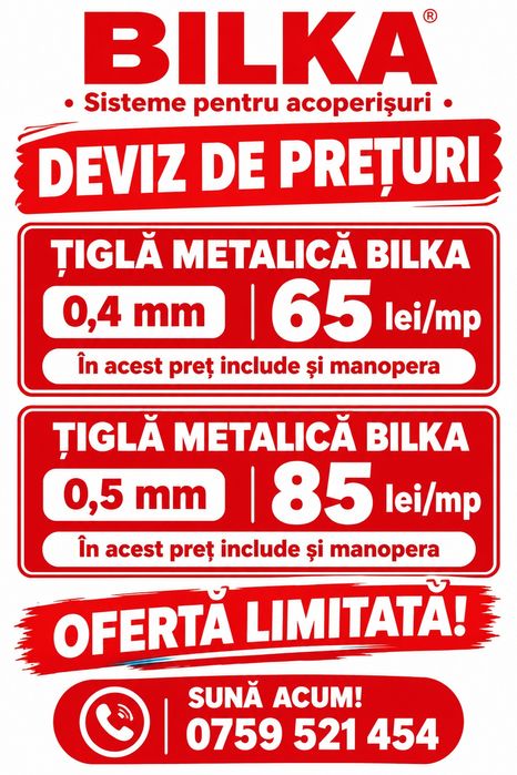 Reparații Acoperișuri/Montaj Tabla BILKA/Dulgherii Hidroizolații