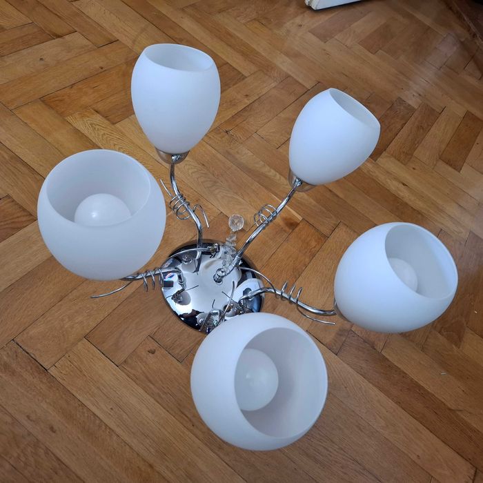Lampa iluminat interior Lustra Mobexpert cu 5 becuri LED E27 crom