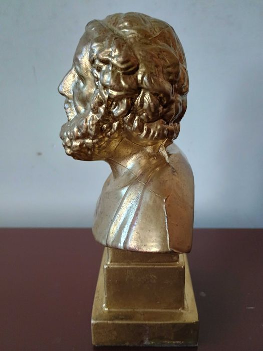 Метална скулптура, статуетка, бюст бронз мед на велик древногрък