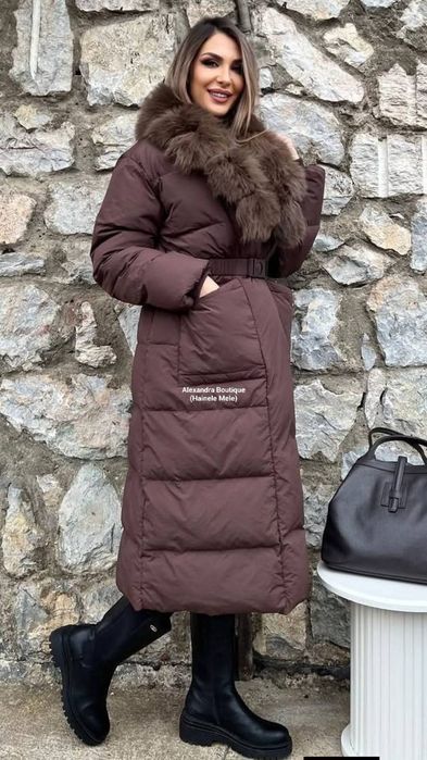 Geaca cu blana naturala de vulpe