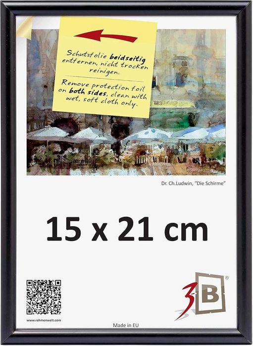 Комплект 3 рамки за снимки 15x21 A5 черни за стена и маса