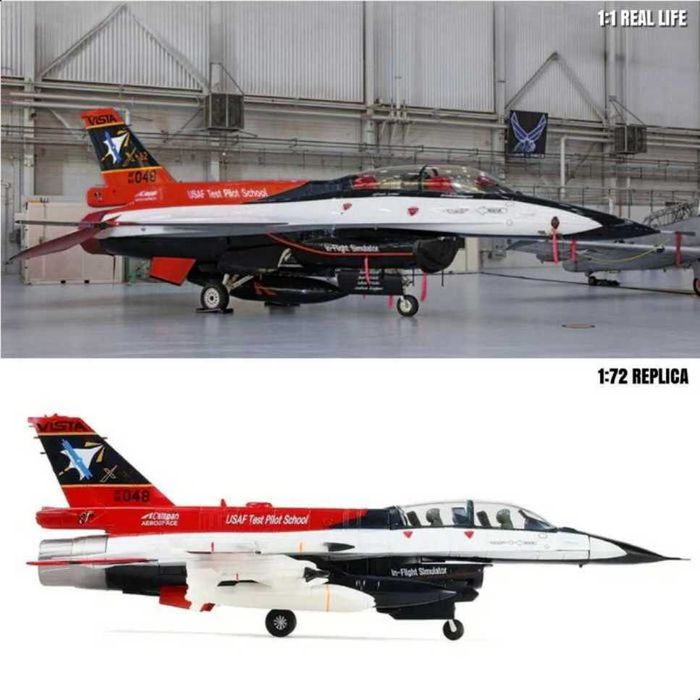 Macheta avion metalica Lockheed Martin F-16D X62A scara 1:72 21cm