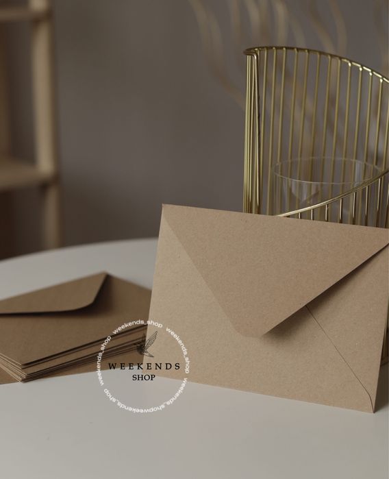 Цветные, бумажные крафт конверты для сертификатов / денег  Атырау