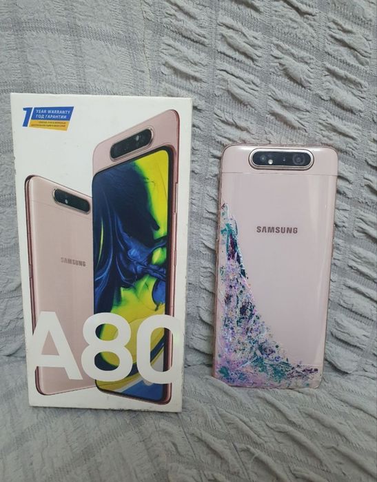Samsung Galaxy A80 8/128GB Gold Flagman Igravoy Karobka Holati Yaxshi