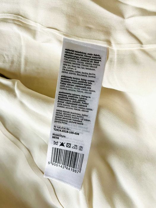 Sacou / Blazer Amestec In Tatuum, Alb-Crem 38, Nou cu Eticheta