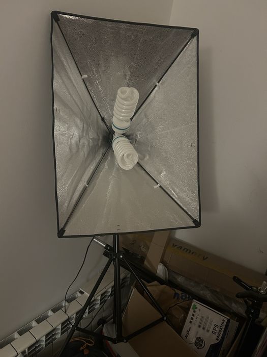 Фото студио комплект – софтбоксове Dynaphos + Ring Light + фон