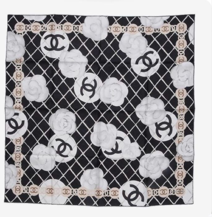 Палантин платок Шанель шелк 100%