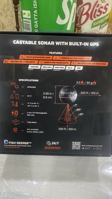 Эхалот Deeper pro+2  сотилади йенги очилмаган Новы эхалот Deeper