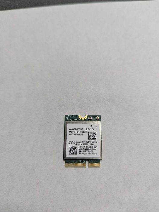 WIFI 7 (+ bluetooth 5.Х) адаптер за лаптоп: MediaTek MT7925B22M