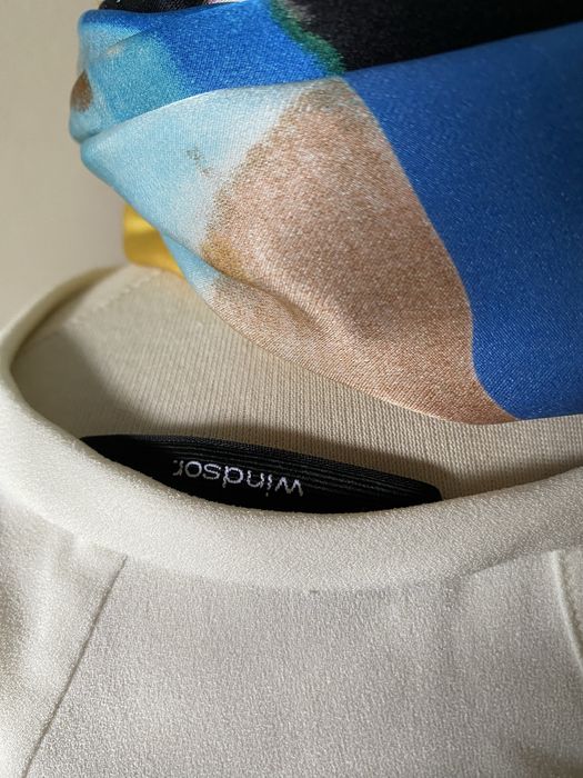 Бяла, прозрачна блуза с къс ръкав 2ND Day, L; Windsor XL