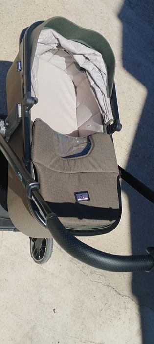 Бебешка количка с реверсивна дръжка 3 в 1 Lorelli - Reya, Green