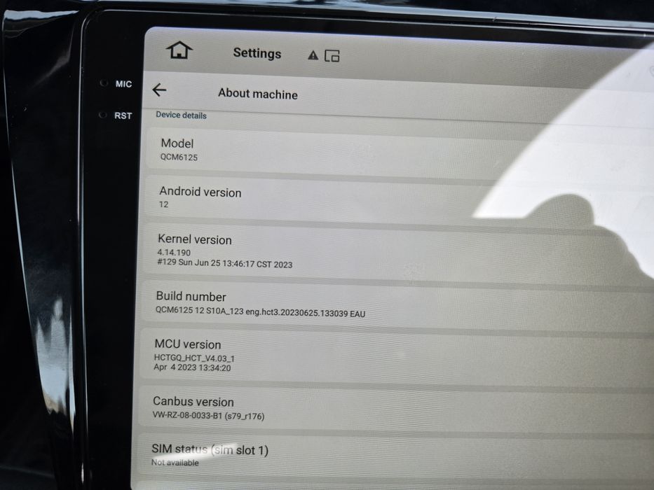Android 12  auto Skoda VW