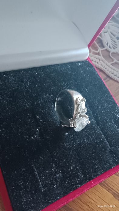 Inel aur, alb, 14 k, 7.14 g