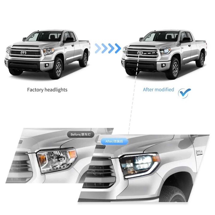 Комплект LED фарове за Toyota Tundra 2014 - 2021