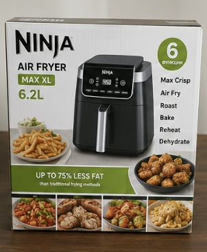 Ninja AF181 Max XL Air Fryer 6.2L Нов Оригинален 6 функции 232°C
