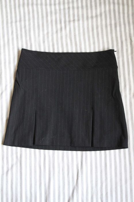 Черная в полоску мини юбка, б/у