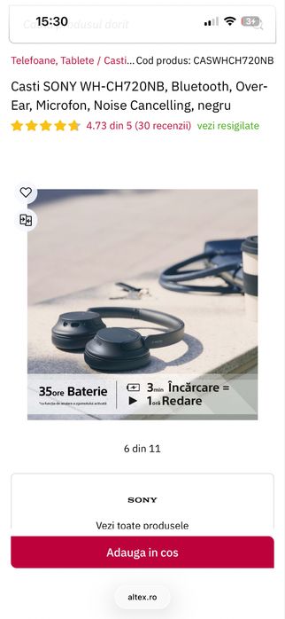 Casti Sony WH-CH720NB