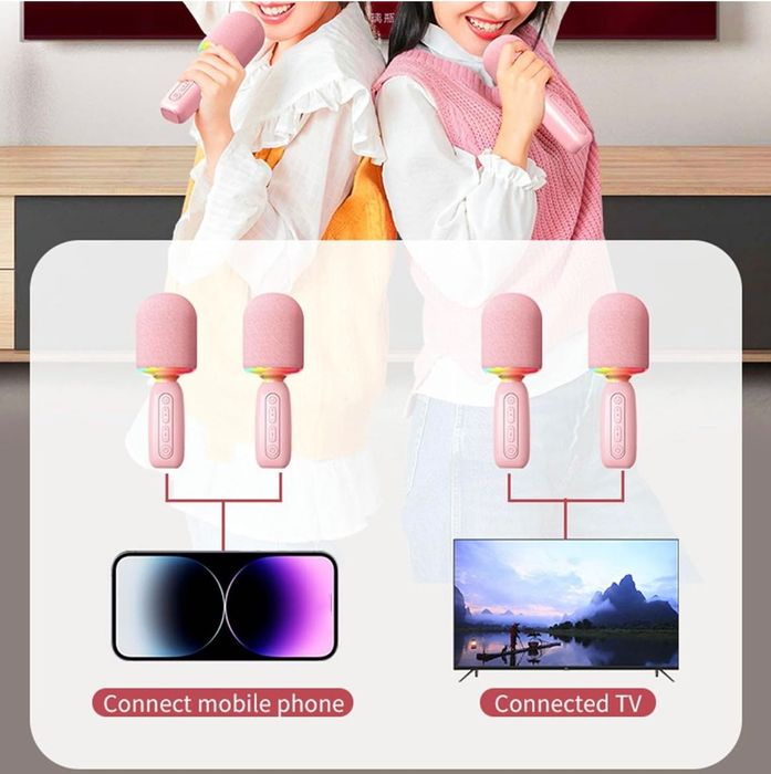 Bluetooth Караоке Микрофон с вградена колонка и Гласови Ефекти - НОВ