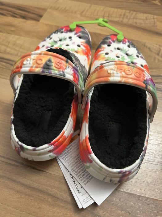 Papuci Crocs îmblăniți, multicolori, mărimea 34-35