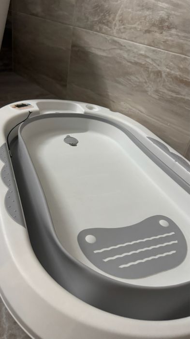 Складная ванночка для купания новорожденных, 80x50 см, серый