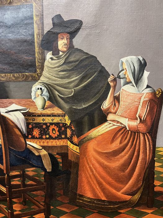 Стара картина “The Glass of Wine” по Johannes Vermeer