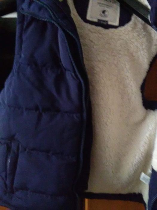 Vesta de iarna fără maneci cu gluga  cu blana  unisex xs