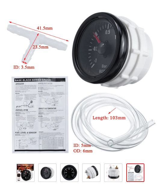 Boost meter тип VDO вдо boostmeter буст метър буустметър 0-2 бара 52мм