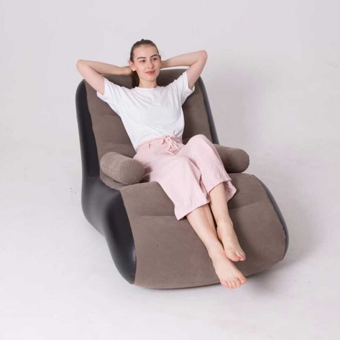 Удобен надуваем S-образен шезлонг с подлакътници