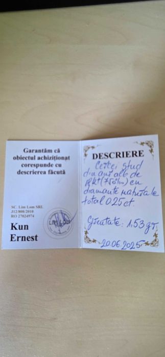 Vand cercei din aur alb cu diamante