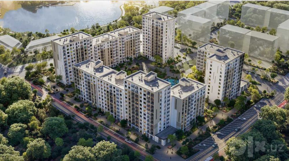2 комн. 62 м² озеро Бахт, Яшнабадский район, П/взнос 20% 11 910 у.е.