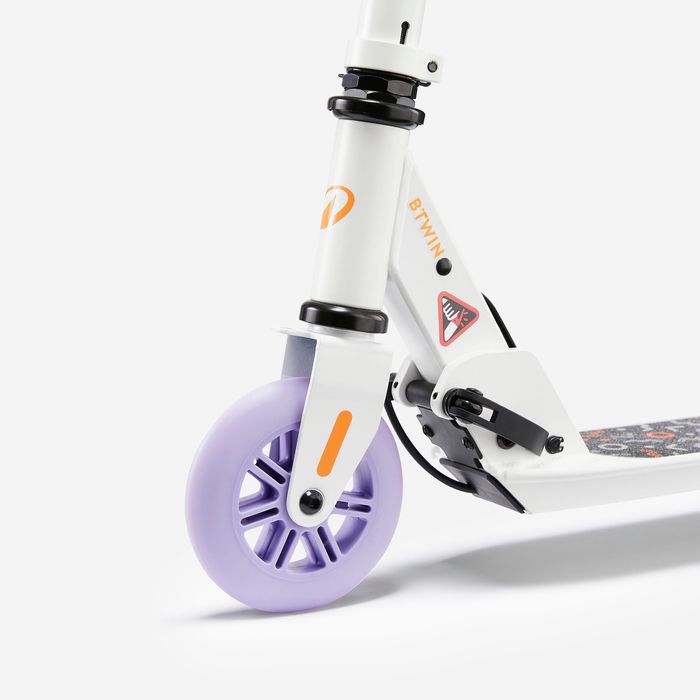 Trotinetă cu frână Play 5 Alb-Mov Copii - produs resigilat Decathlon