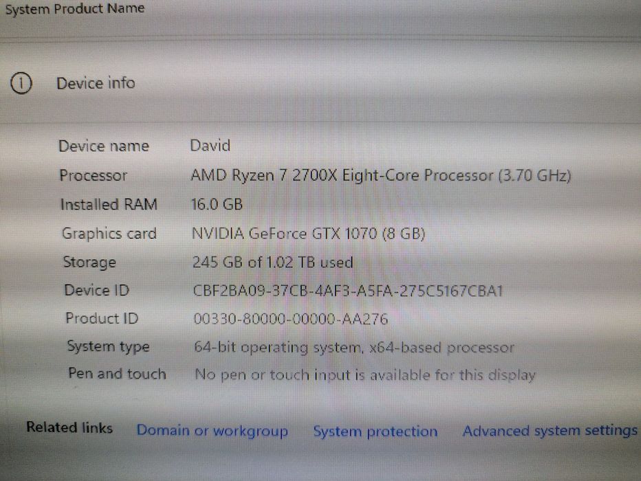 Pc gaming ryzen 7 gtx 1070 16 gb ddr4 ssd