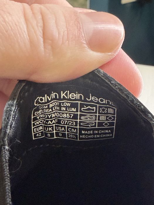 Calvin Klein Jeans botine/cizme din piele naturala marimea 42 noi