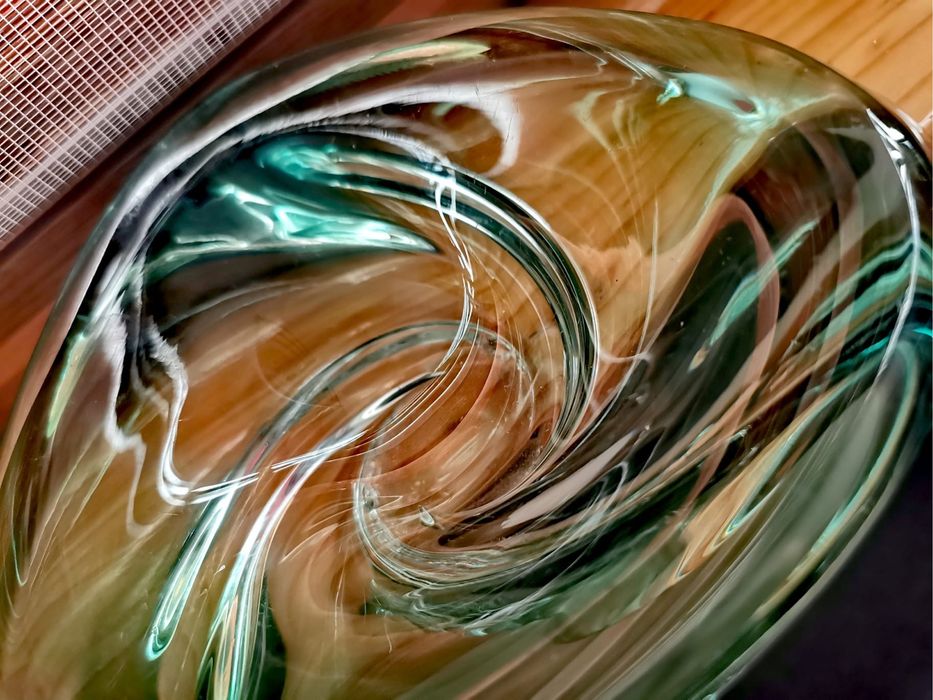 Антикварно плато купа Val St.Lambert подписана уникална Patelle Modern