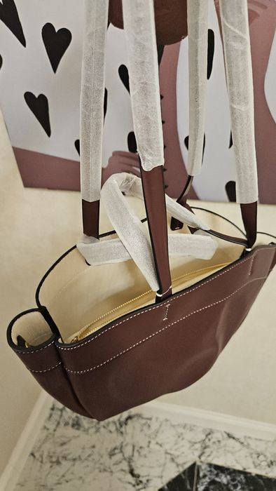 Сумка шоппер бордовая zara