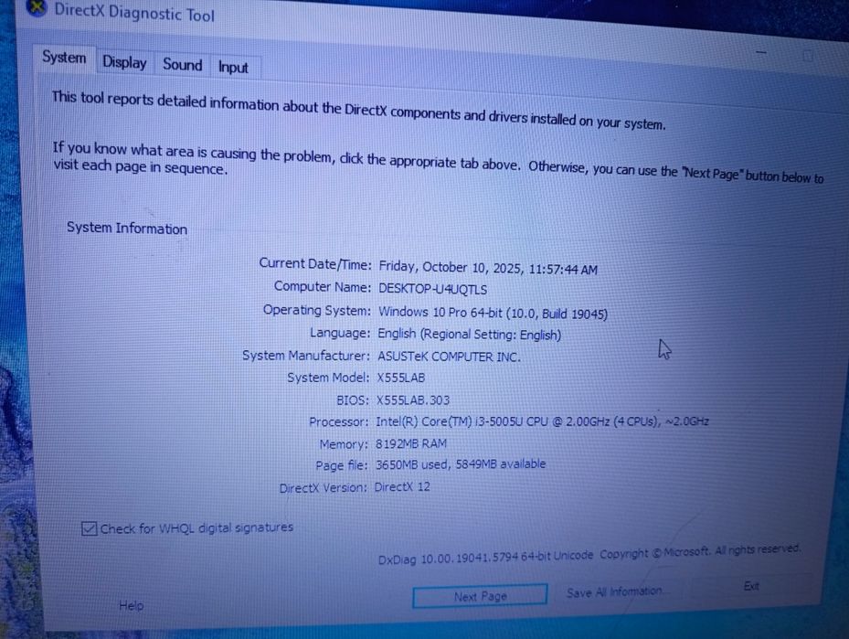 Schimb/Vand Laptop ASUS X554LAB (i3, 8GB, SSD) cu PC Desktop