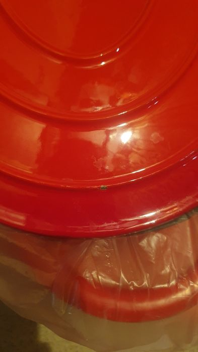 Ceaun din fonta emailata 6 L, Lätt Home, tip cuptor olandez, cu capac,  rosu