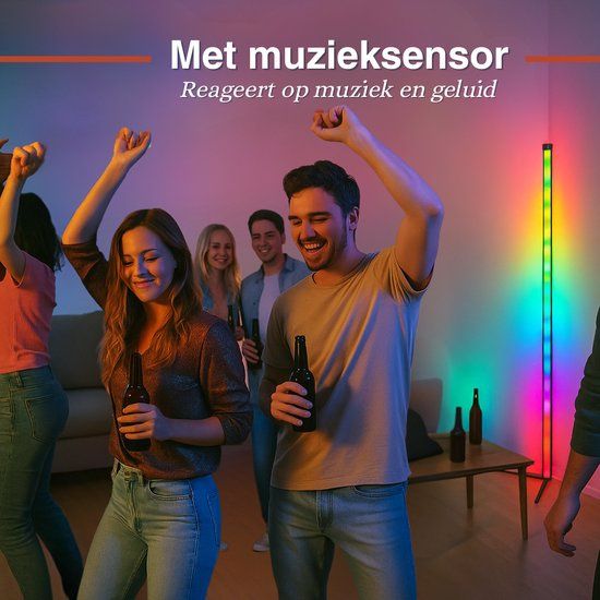 Ъглова лампа LED RGB подова лампа лампион 140см. димируема