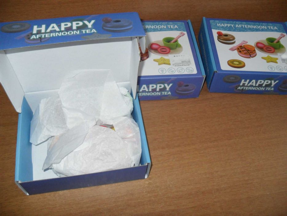 Дървена игра ' следобедна закуска ' от дърво и керамика / НОВО