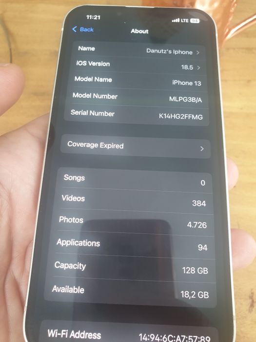 Iphone 13 white 128 gb