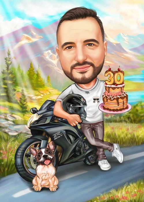 Карикатура по снимка , подарък , карикатури