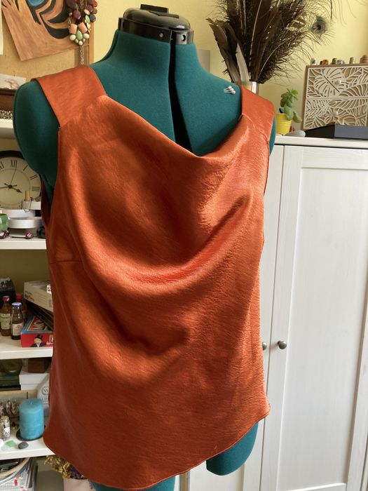 Top elegant M/L caramiziu lucios