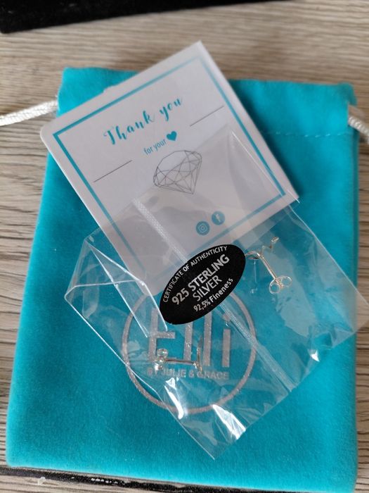 Сребърни обеци Elli буквата М