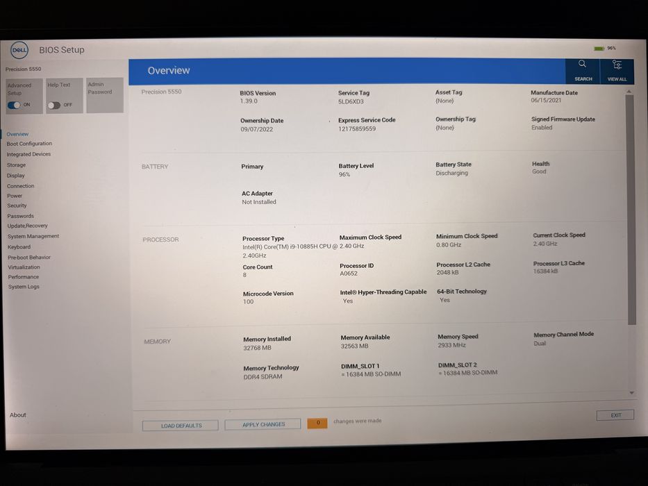 Dell Precision 5550 Workstation